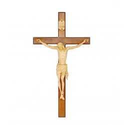 Krzyż drewniany rzeżbiony 44 cm